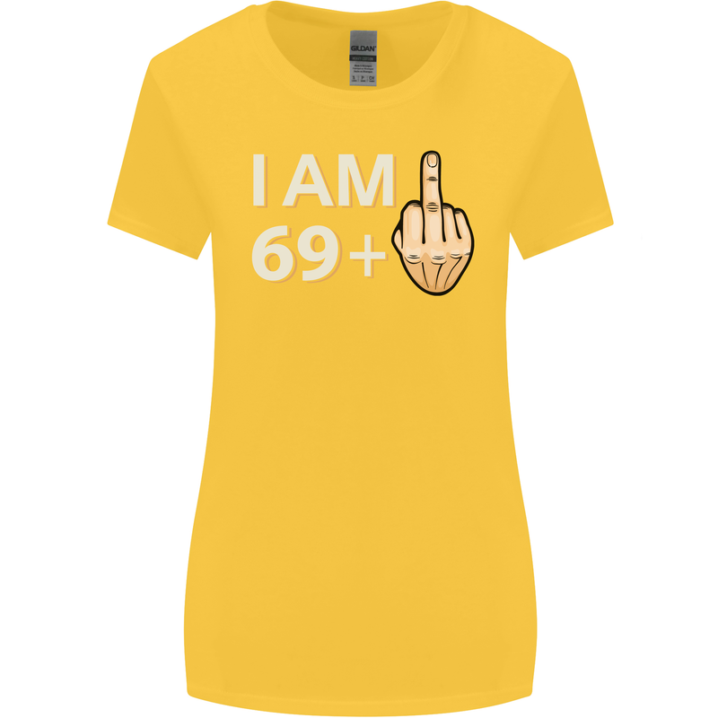 70th Birthday Funny Offensive 70 Year Old Womens Wider Cut T-Shirt Yellow