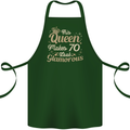 70th Birthday Queen Seventy Years Old 70 Cotton Apron 100% Organic Forest Green
