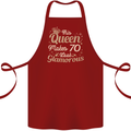 70th Birthday Queen Seventy Years Old 70 Cotton Apron 100% Organic Maroon