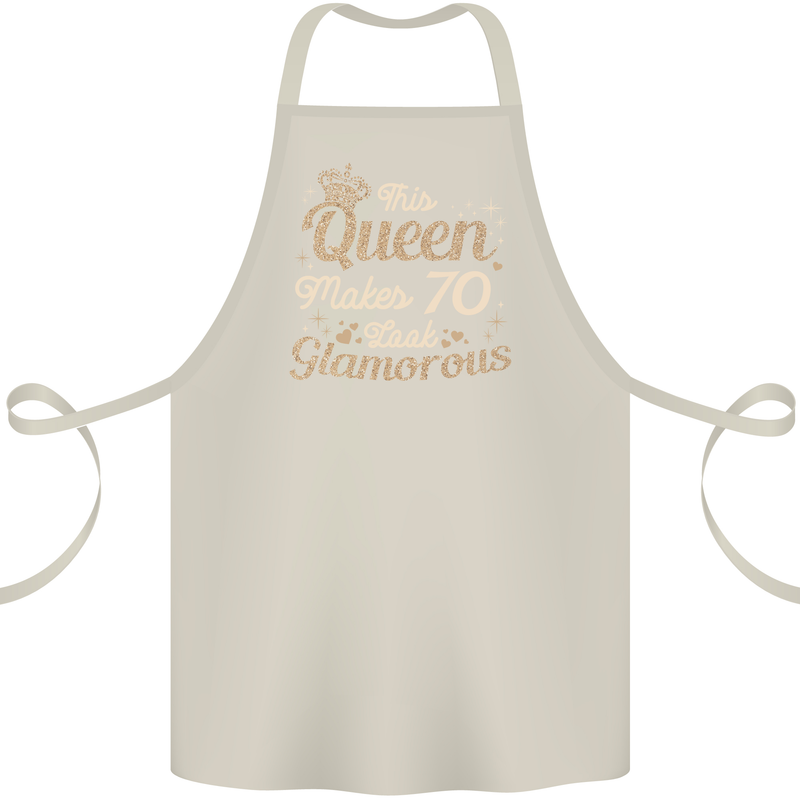 70th Birthday Queen Seventy Years Old 70 Cotton Apron 100% Organic Natural