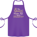 70th Birthday Queen Seventy Years Old 70 Cotton Apron 100% Organic Purple