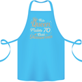 70th Birthday Queen Seventy Years Old 70 Cotton Apron 100% Organic Turquoise