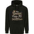 70th Birthday Queen Seventy Years Old 70 Mens 80% Cotton Hoodie Black