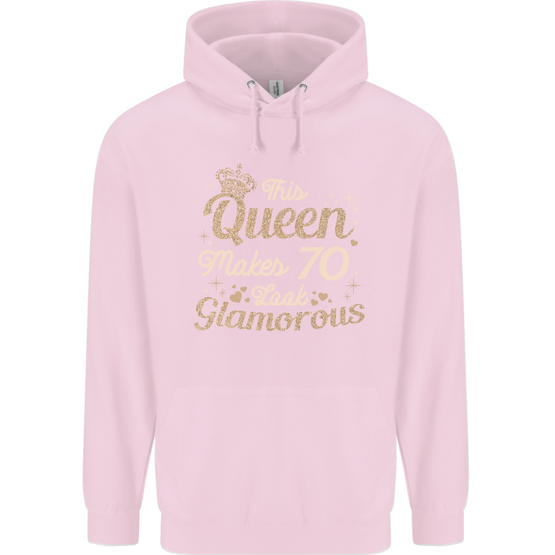 70th Birthday Queen Seventy Years Old 70 Mens 80% Cotton Hoodie Light Pink