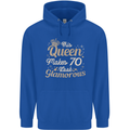 70th Birthday Queen Seventy Years Old 70 Mens 80% Cotton Hoodie Royal Blue
