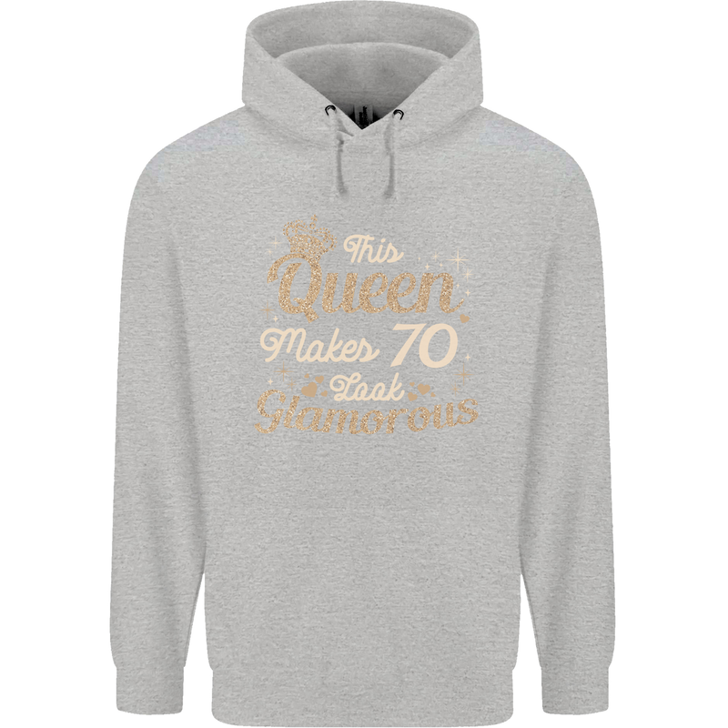 70th Birthday Queen Seventy Years Old 70 Mens 80% Cotton Hoodie Sports Grey