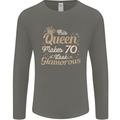 70th Birthday Queen Seventy Years Old 70 Mens Long Sleeve T-Shirt Charcoal