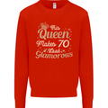 70th Birthday Queen Seventy Years Old 70 Mens Sweatshirt Jumper Bright Red