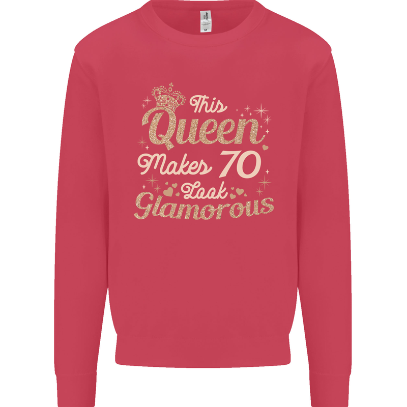 70th Birthday Queen Seventy Years Old 70 Mens Sweatshirt Jumper Heliconia