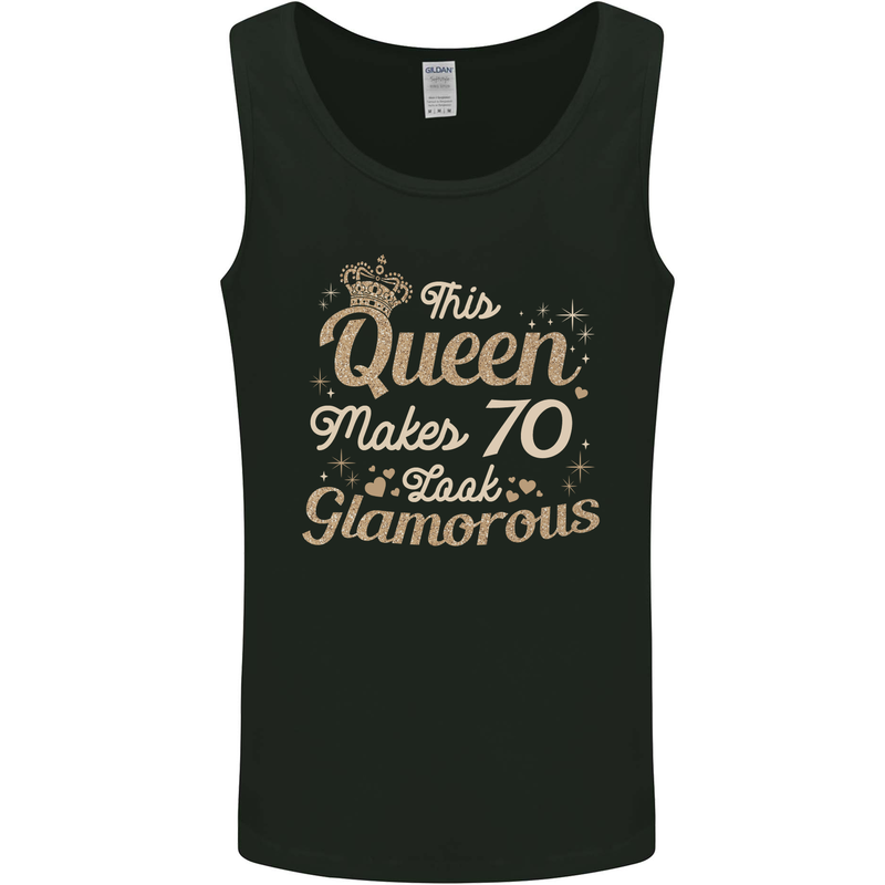 70th Birthday Queen Seventy Years Old 70 Mens Vest Tank Top Black