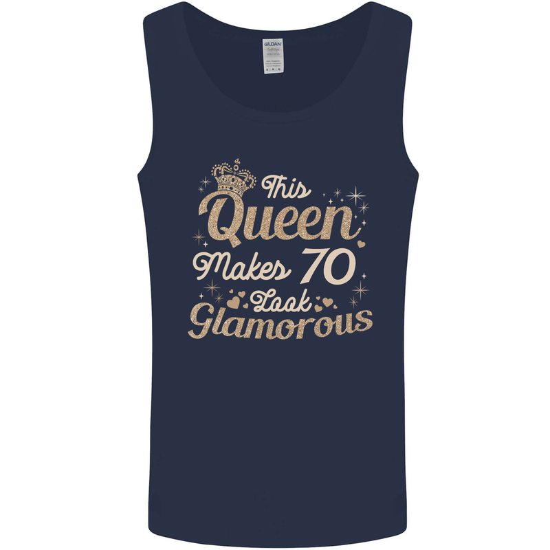 70th Birthday Queen Seventy Years Old 70 Mens Vest Tank Top Navy Blue