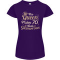 70th Birthday Queen Seventy Years Old 70 Womens Petite Cut T-Shirt Purple