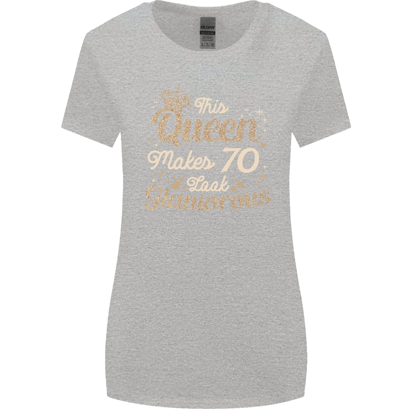 70th Birthday Queen Seventy Years Old 70 Womens Wider Cut T-Shirt Sports Grey