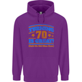 70th Birthday Turning 70 Is Great Year Old Mens 80% Cotton Hoodie Purple