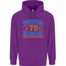 70th Birthday Turning 70 Is Great Year Old Mens 80% Cotton Hoodie Purple