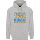 70th Birthday Turning 70 Is Great Year Old Mens 80% Cotton Hoodie Sports Grey
