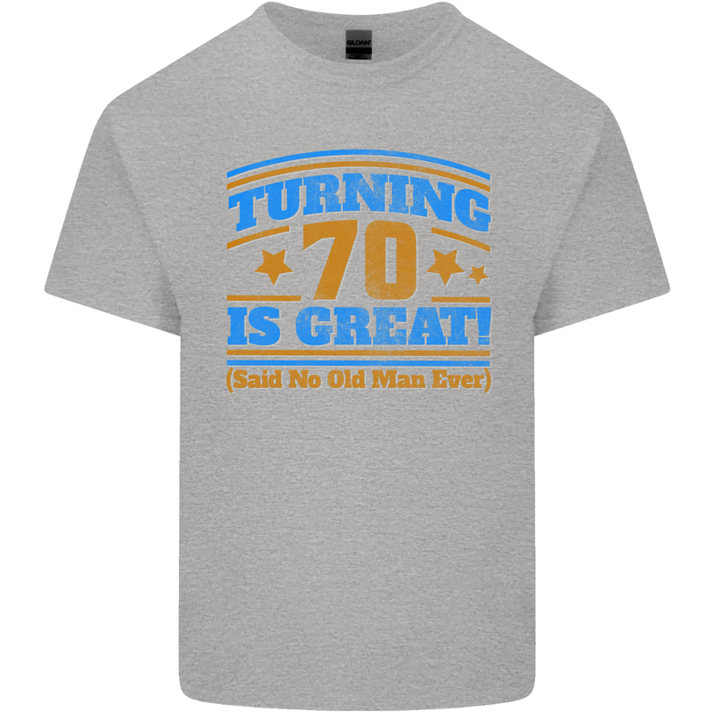 70th Birthday Turning 70 Is Great Year Old Mens Cotton T-Shirt Tee Top Sports Grey