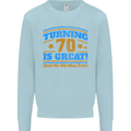 70th Birthday Turning 70 Is Great Year Old Mens Sweatshirt Jumper Light Blue