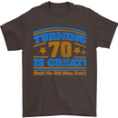 70th Birthday Turning 70 Is Great Year Old Mens T-Shirt Cotton Gildan Dark Chocolate
