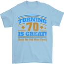 70th Birthday Turning 70 Is Great Year Old Mens T-Shirt Cotton Gildan Light Blue