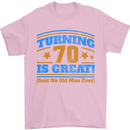 70th Birthday Turning 70 Is Great Year Old Mens T-Shirt Cotton Gildan Light Pink
