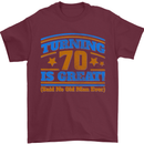 70th Birthday Turning 70 Is Great Year Old Mens T-Shirt Cotton Gildan Maroon
