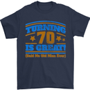 70th Birthday Turning 70 Is Great Year Old Mens T-Shirt Cotton Gildan Navy Blue