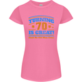 70th Birthday Turning 70 Is Great Year Old Womens Petite Cut T-Shirt Azalea