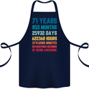 71st Birthday 71 Year Old Cotton Apron 100% Organic Navy Blue