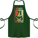 71st Birthday 71 Year Old Level Up Gamming Cotton Apron 100% Organic Forest Green