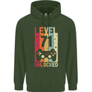 71st Birthday 71 Year Old Level Up Gamming Mens 80% Cotton Hoodie Forest Green