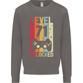71st Birthday 71 Year Old Level Up Gamming Mens Sweatshirt Jumper Charcoal