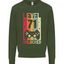 71st Birthday 71 Year Old Level Up Gamming Mens Sweatshirt Jumper Forest Green