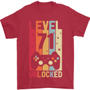 71st Birthday 71 Year Old Level Up Gamming Mens T-Shirt 100% Cotton Red