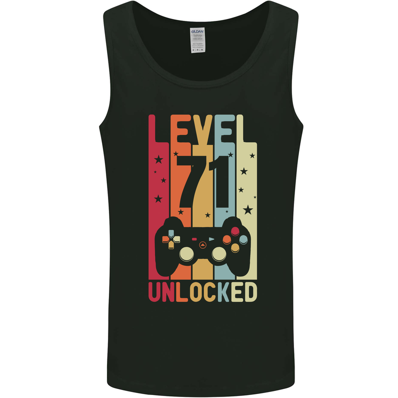 71st Birthday 71 Year Old Level Up Gamming Mens Vest Tank Top Black