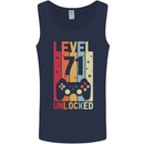 71st Birthday 71 Year Old Level Up Gamming Mens Vest Tank Top Navy Blue
