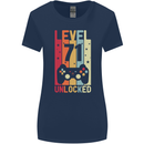 71st Birthday 71 Year Old Level Up Gamming Womens Wider Cut T-Shirt Navy Blue