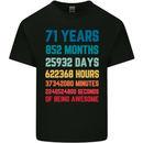 71st Birthday 71 Year Old Mens Cotton T-Shirt Tee Top Black