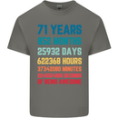 71st Birthday 71 Year Old Mens Cotton T-Shirt Tee Top Charcoal