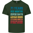 71st Birthday 71 Year Old Mens Cotton T-Shirt Tee Top Forest Green