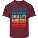 71st Birthday 71 Year Old Mens Cotton T-Shirt Tee Top Maroon