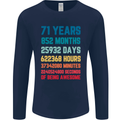 71st Birthday 71 Year Old Mens Long Sleeve T-Shirt Navy Blue