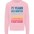 71st Birthday 71 Year Old Mens Sweatshirt Jumper Light Pink