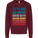 71st Birthday 71 Year Old Mens Sweatshirt Jumper Maroon