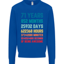 71st Birthday 71 Year Old Mens Sweatshirt Jumper Royal Blue