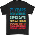 71st Birthday 71 Year Old Mens T-Shirt 100% Cotton Black