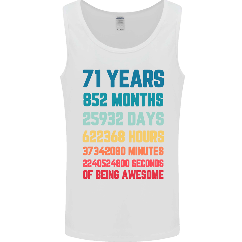 71st Birthday 71 Year Old Mens Vest Tank Top White
