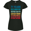 71st Birthday 71 Year Old Womens Petite Cut T-Shirt Black