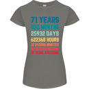 71st Birthday 71 Year Old Womens Petite Cut T-Shirt Charcoal