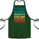 72nd Birthday 72 Year Old Cotton Apron 100% Organic Forest Green